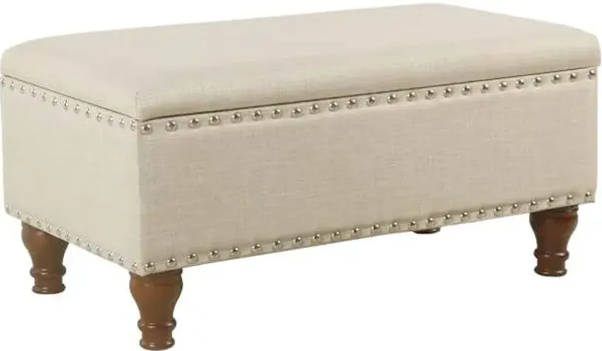Jasmine Linen Storage Ottoman, Natural