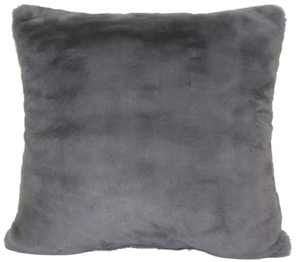 Bristol Graphite Faux Fur Throw Pillow, 18"