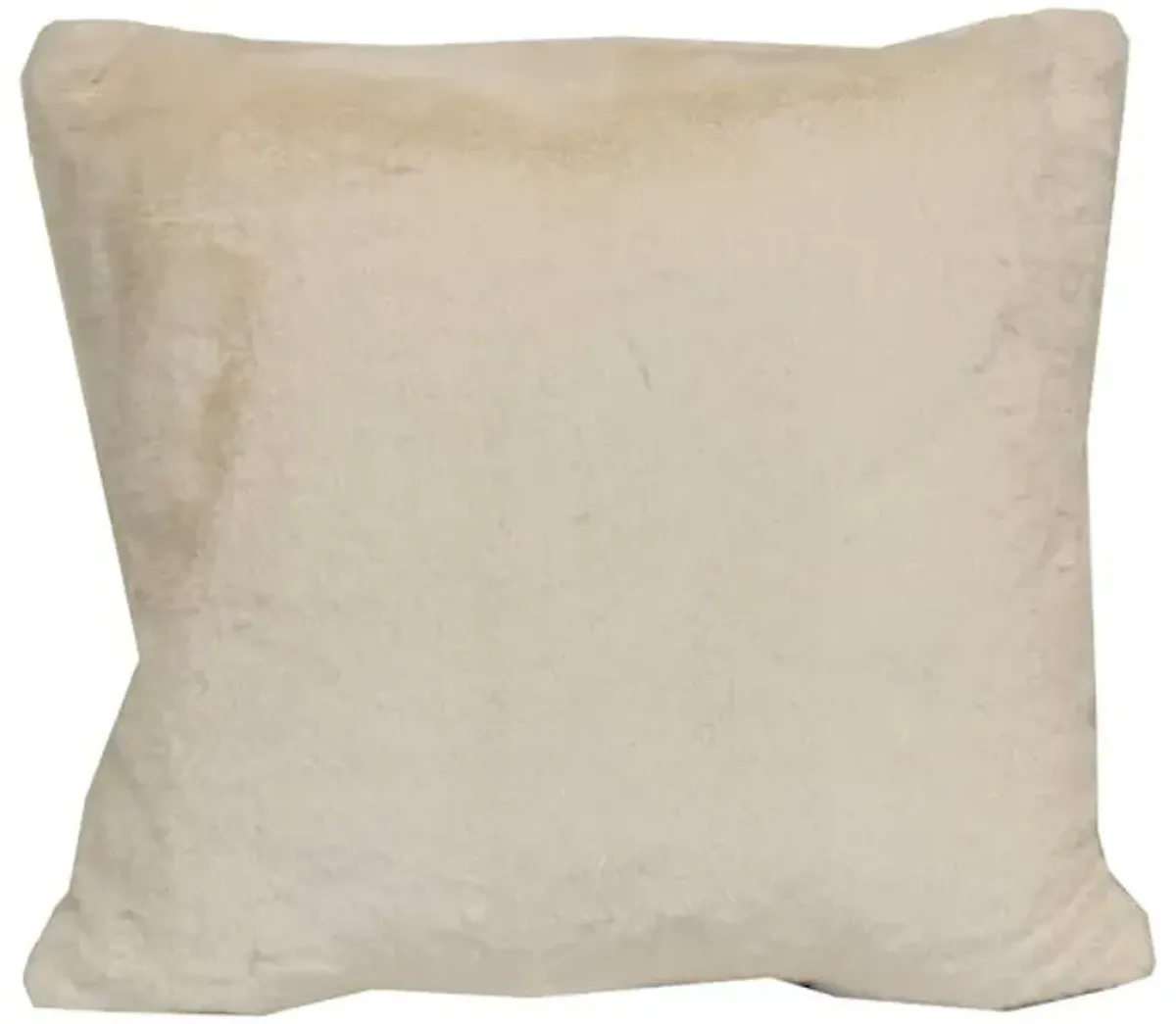 Bristol Ivory Faux Fur Throw Pillow, 18"