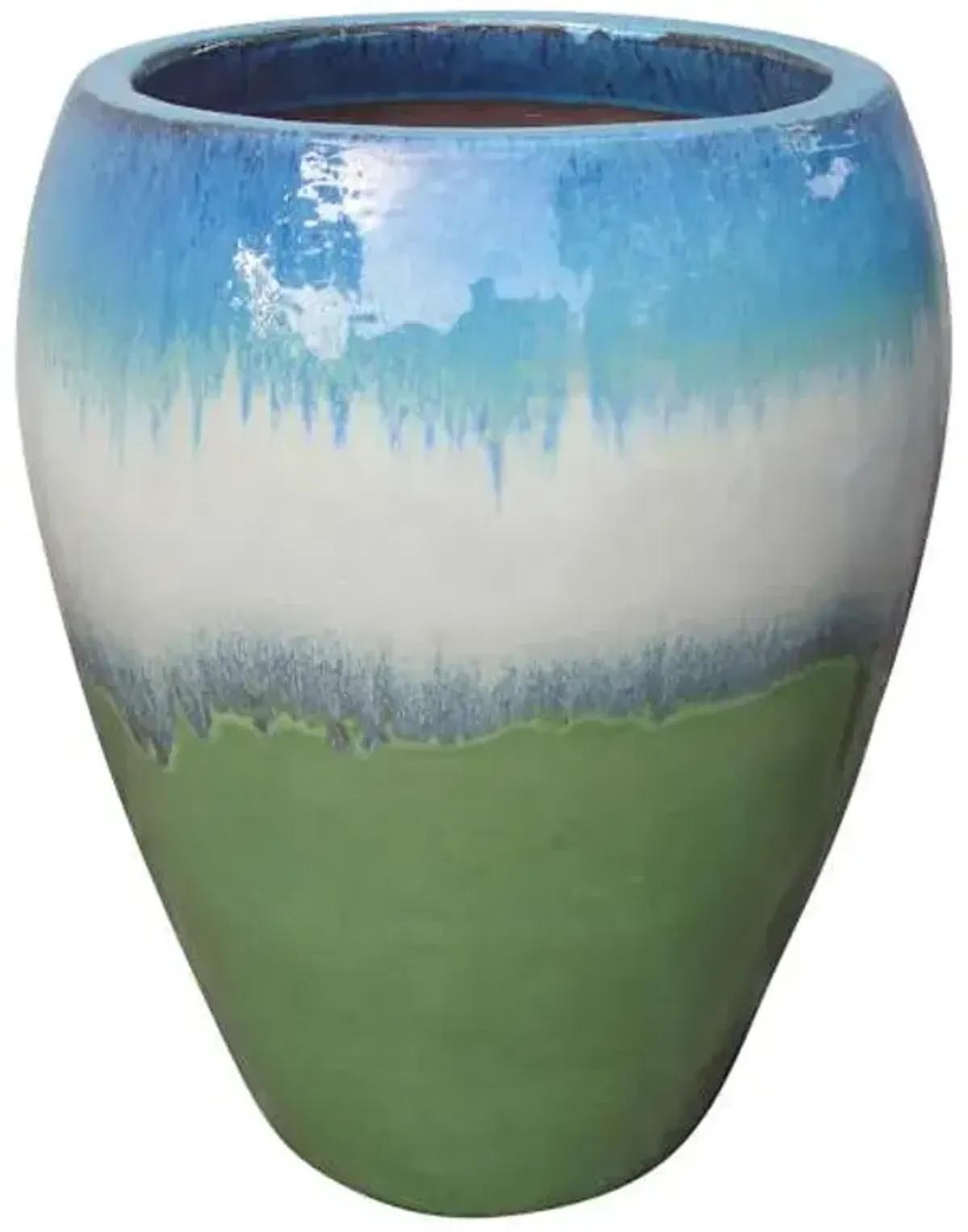 Arcadia Tricolor Urn Ceramic Outdoor Planter, Medium