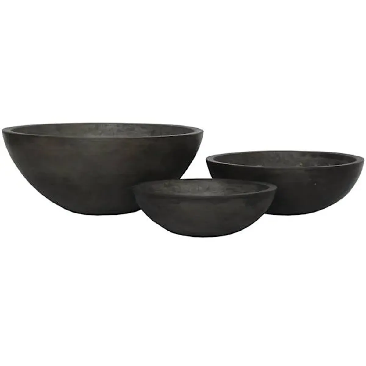 Dark Grey Concrete Round Bowl with Natural Smooth Finish, Small