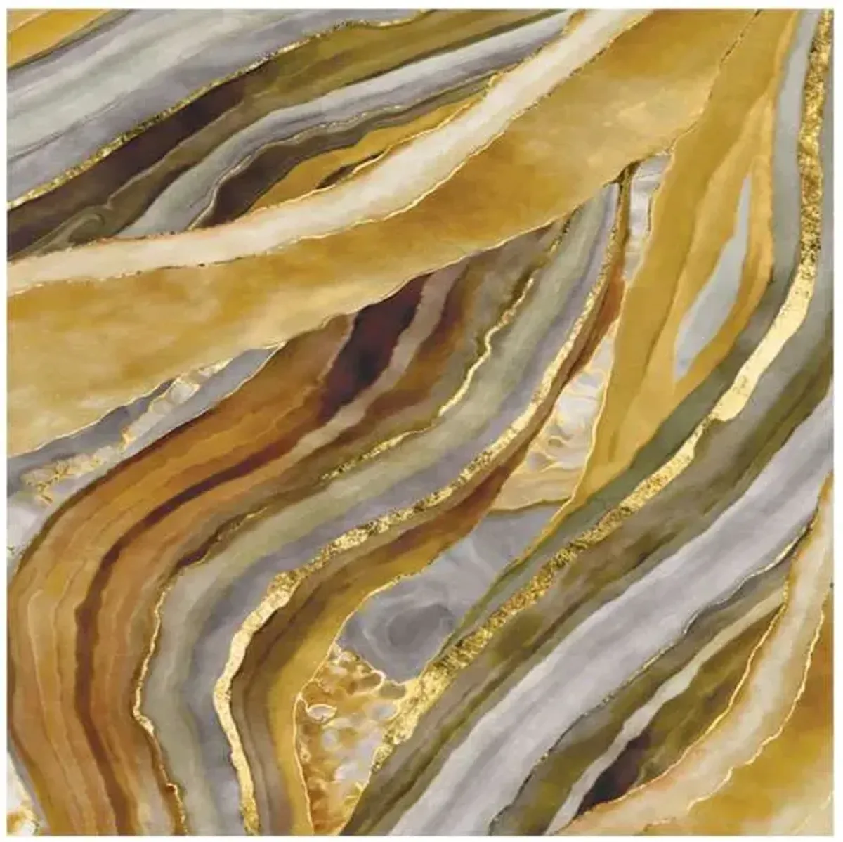 Abstract Gold Wave Canvas Wall Art, 24x36