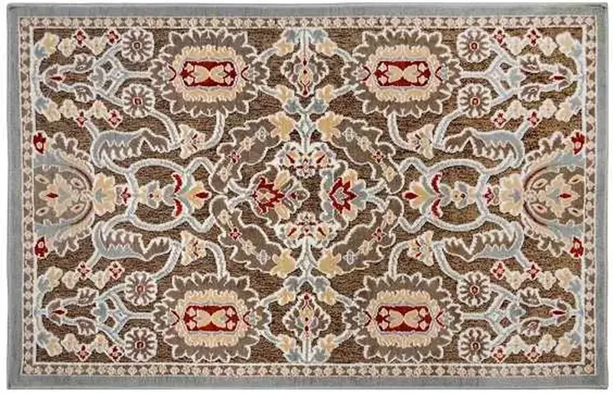 Arrington Taupe & Spice Medallion Washable Accent Rug, 26x45