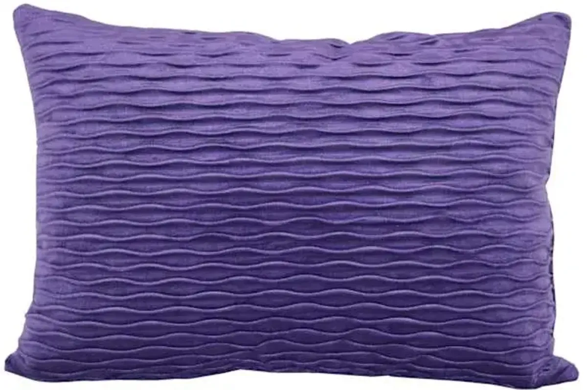 Blue Ripple Textured Plush Throw Pillow, 14x20