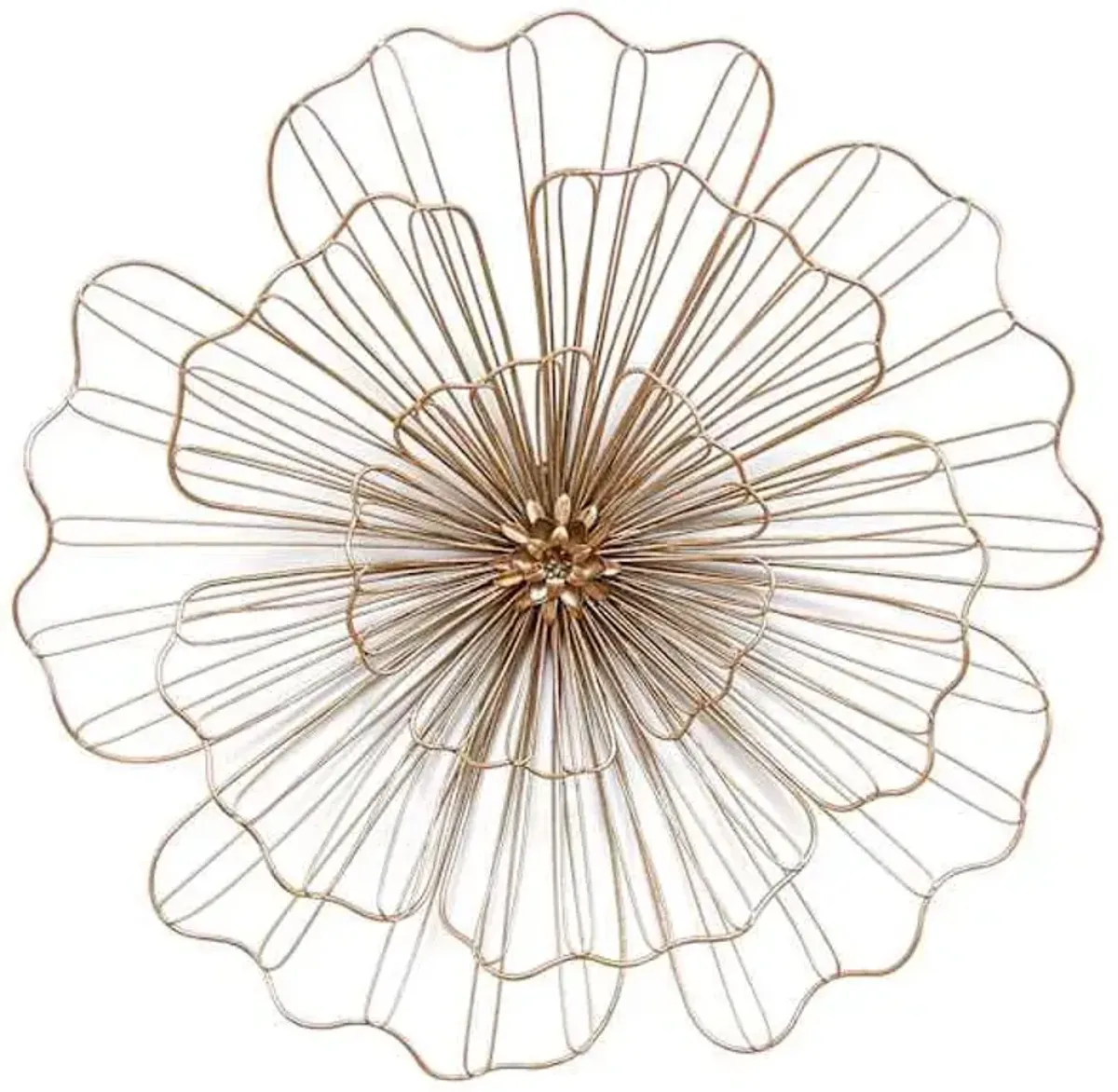 Gold Wire Flower Wall Art, 20"