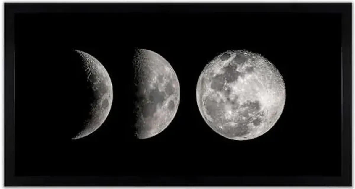 Glass Framed Moon Phases Art, 12x24