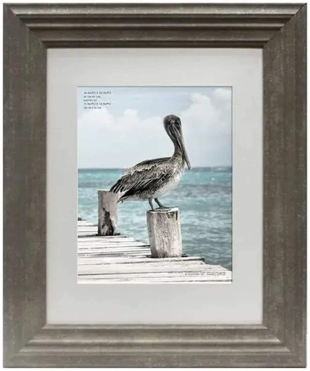 Miranda 16x20 Matted to 11x14 Poster Wall Frame, Grey