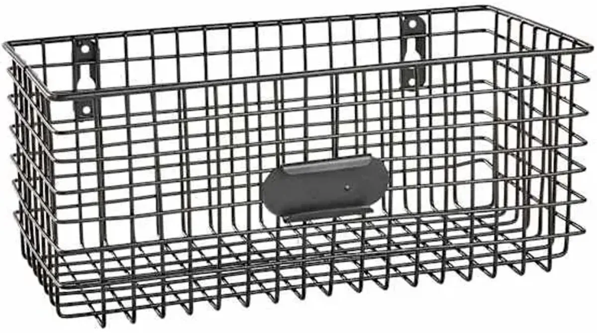 Black Metal Wire Wall Basket, Small