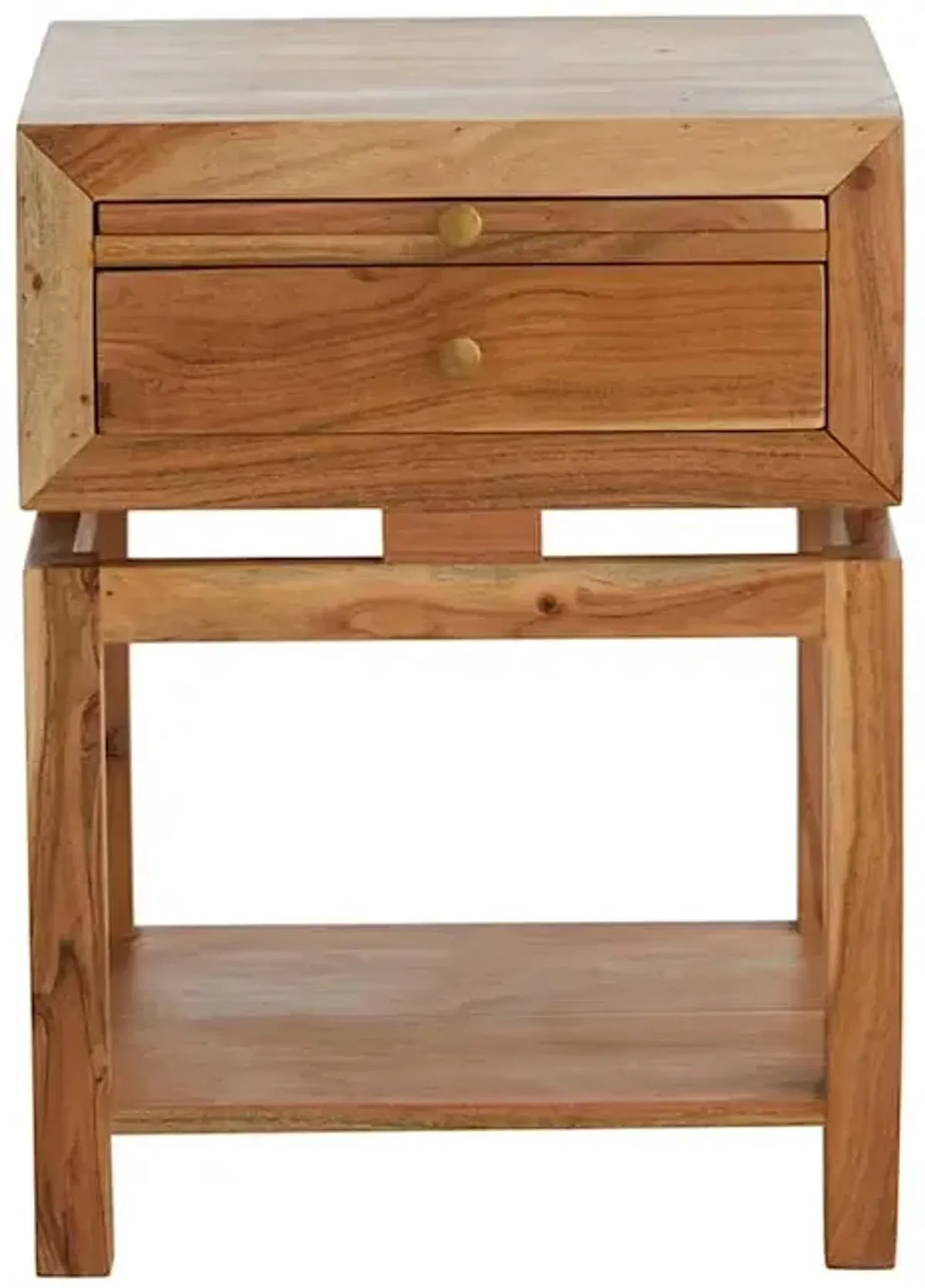 Maddison Natural Wood Side Table with Drawer
