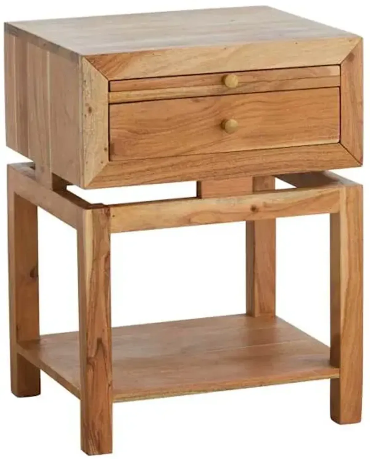Maddison Natural Wood Side Table with Drawer