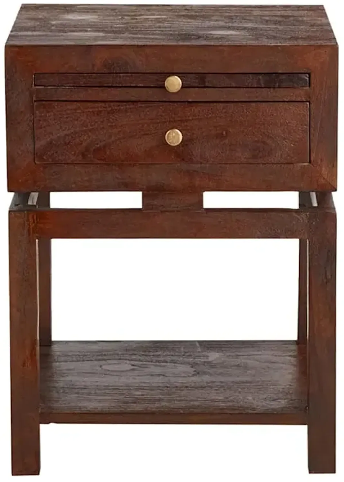 Maddison Chestnut Wood Side Table with Drawer