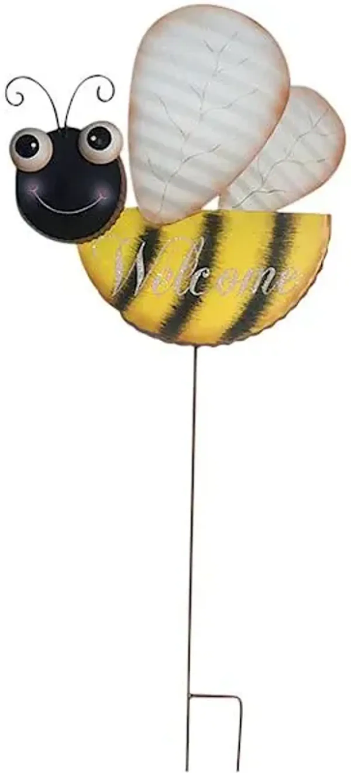 Welcome Bumble Bee Yard Stake, 38"