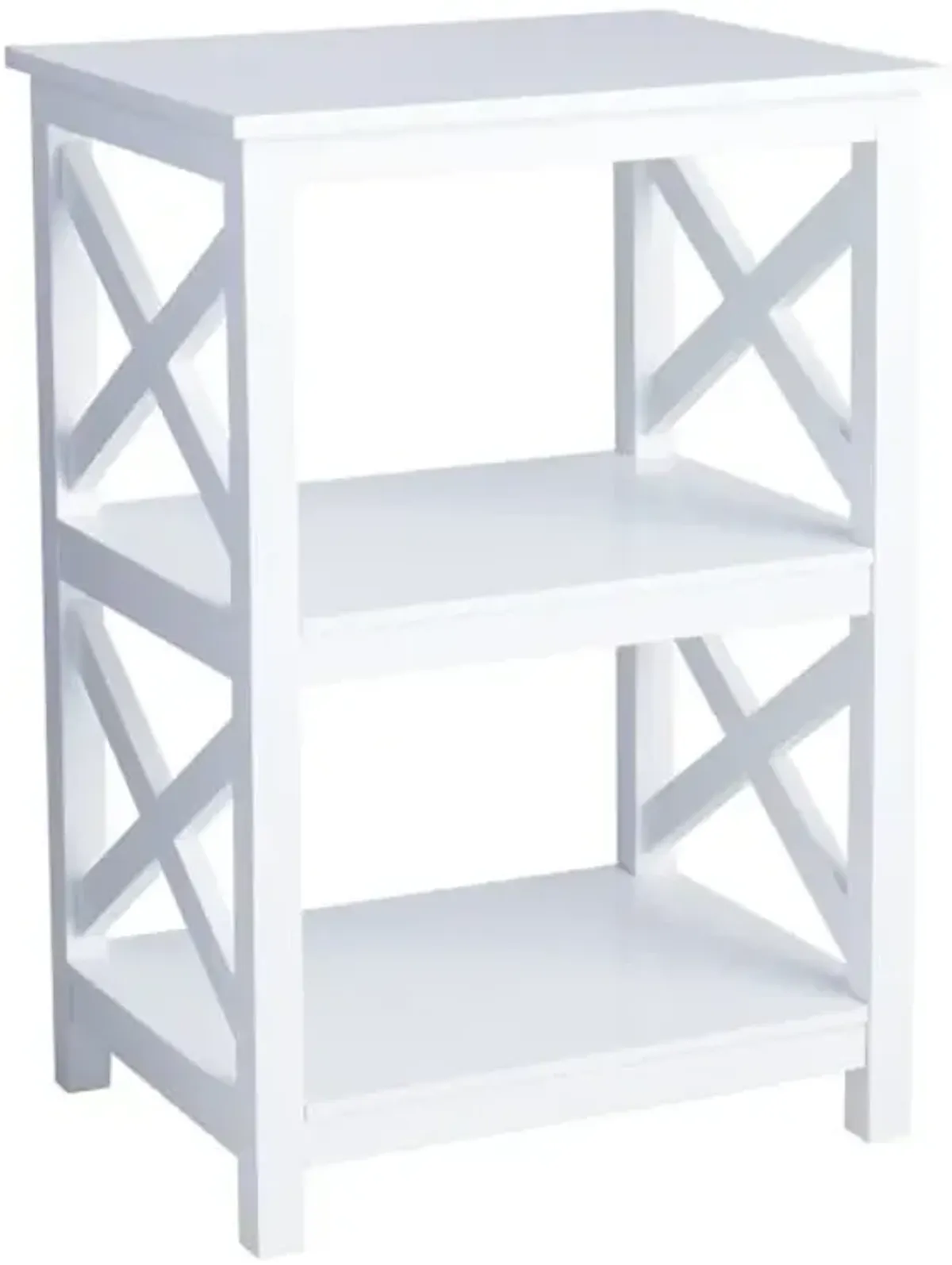 Xavier 2-Tier White Accent Table, 26"