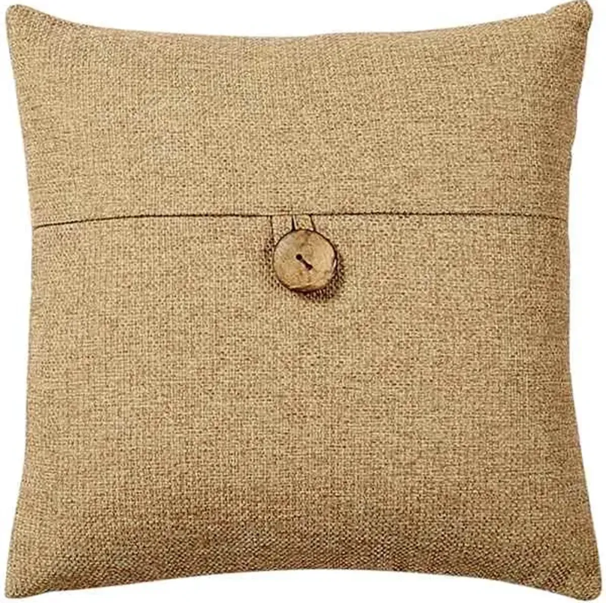 Clayton Taupe Coconut Button Throw Pillow, 20"