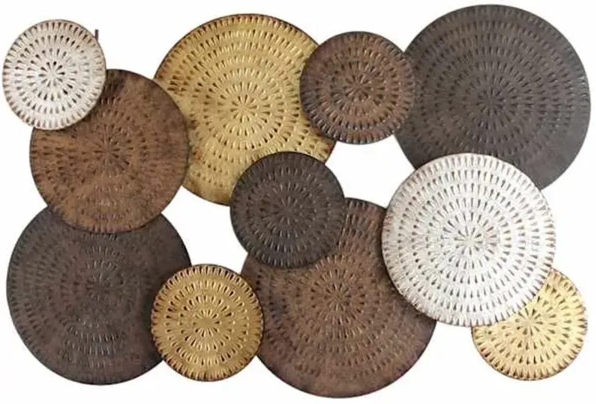 Multicolor Centerpiece Circle Metal Wall Art, 47x31