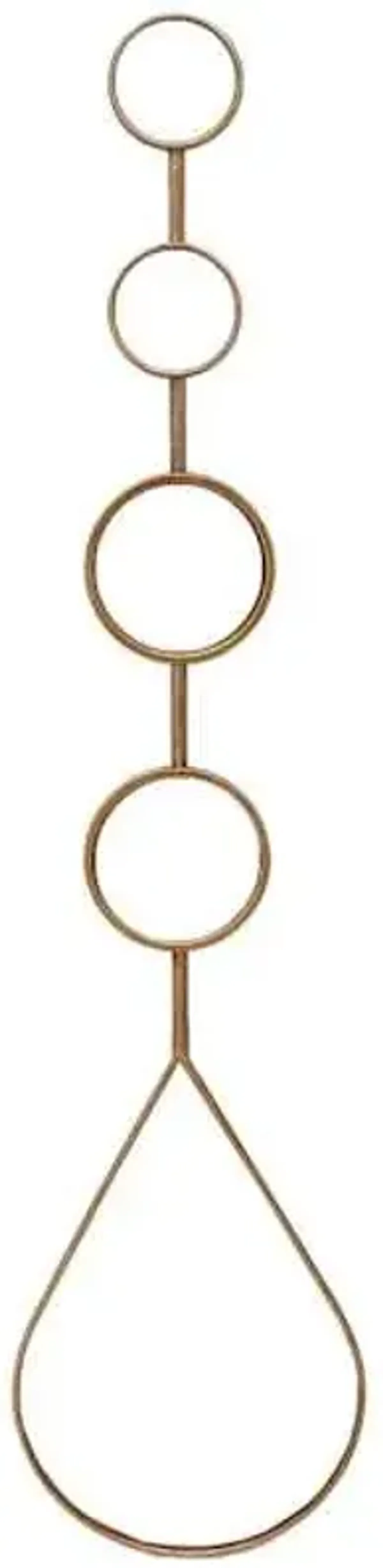 Gold Metal Tear Drop Wall Mirror, 7x32