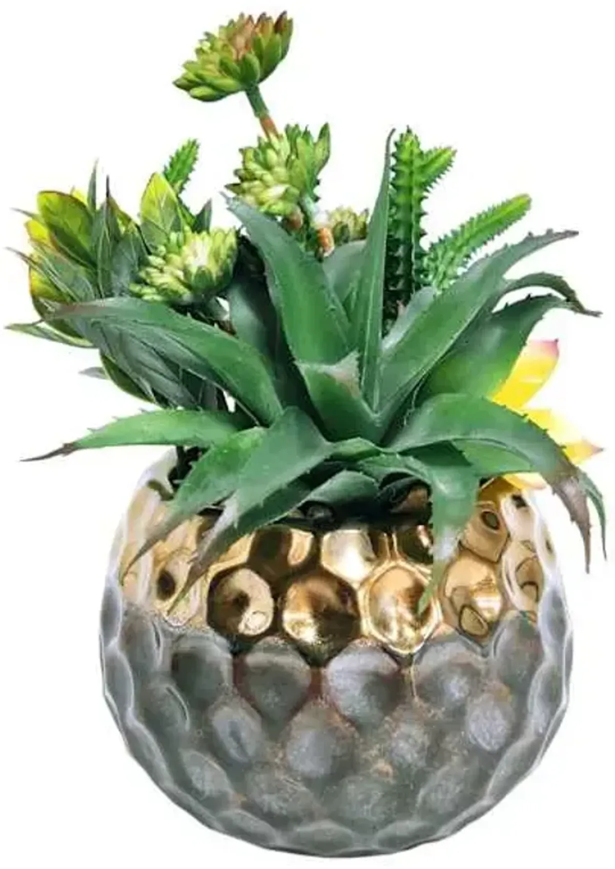 Succulent Mix with Copper Textured Planter, 9"