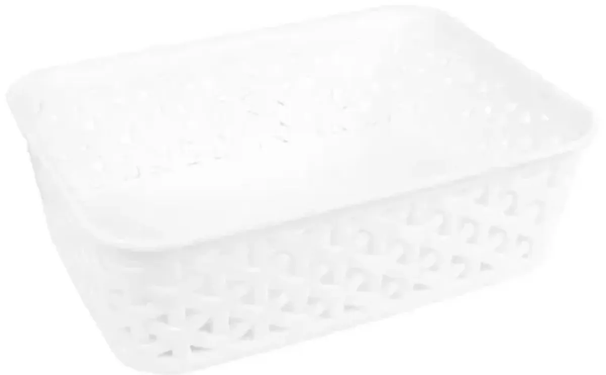 White Y-Weave Storage Basket, Extra Small