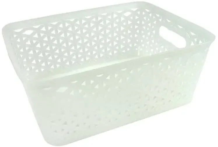 White Y-Weave Storage Basket, Small