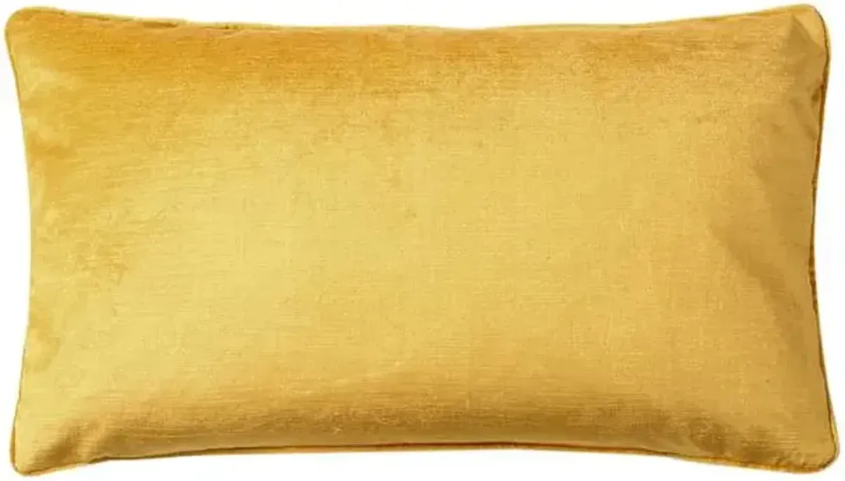 Gillmore Yellow Velvet Throw Pillow, 13x22