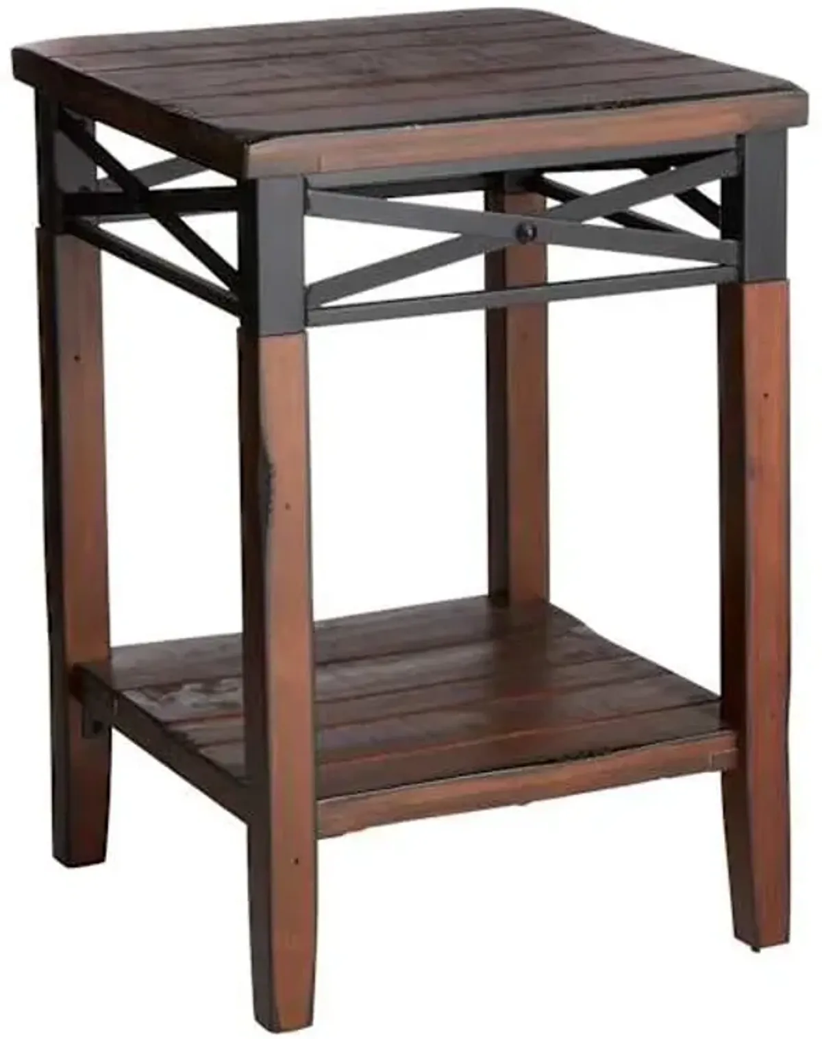 Wood & Metal X Band Plant Stand