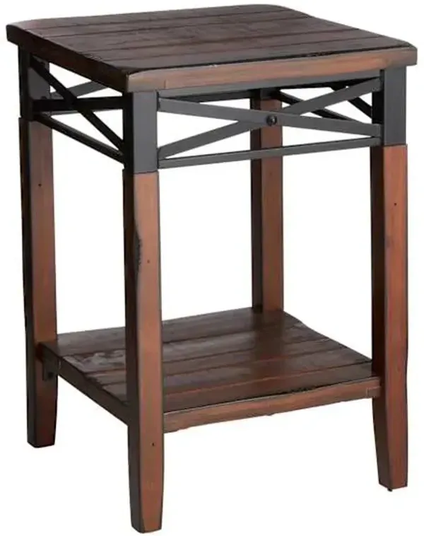 Wood & Metal X Band Plant Stand