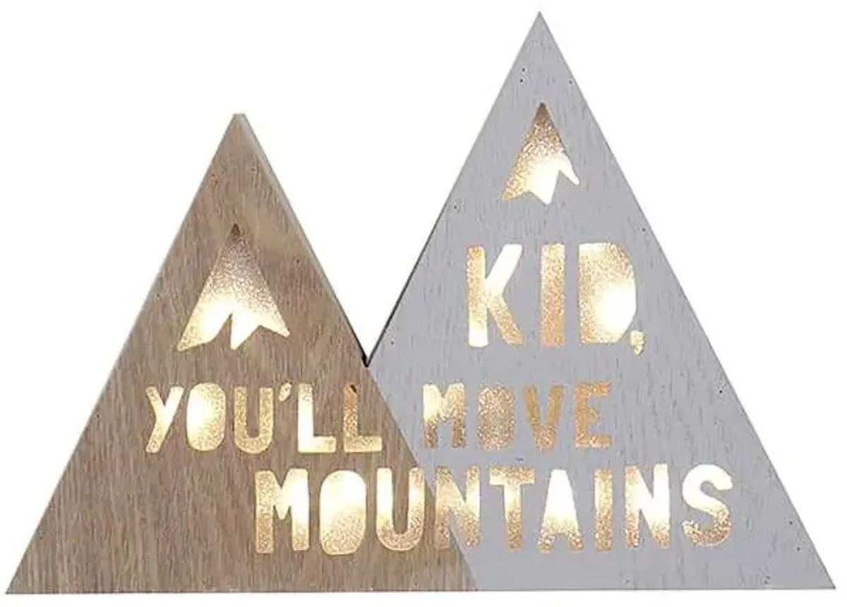 Kid, You'll Move Mountains Wooden Wall Sign, 8x6
