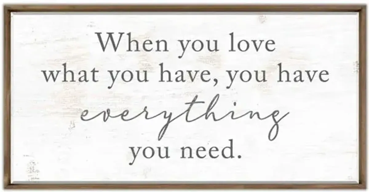 Framed Everything You Need Textured Canvas Wall Sign, 18x36