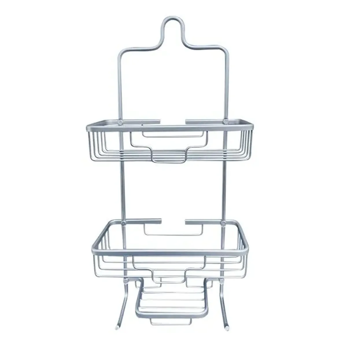 Grey Aluminum Shower Caddy, 23"