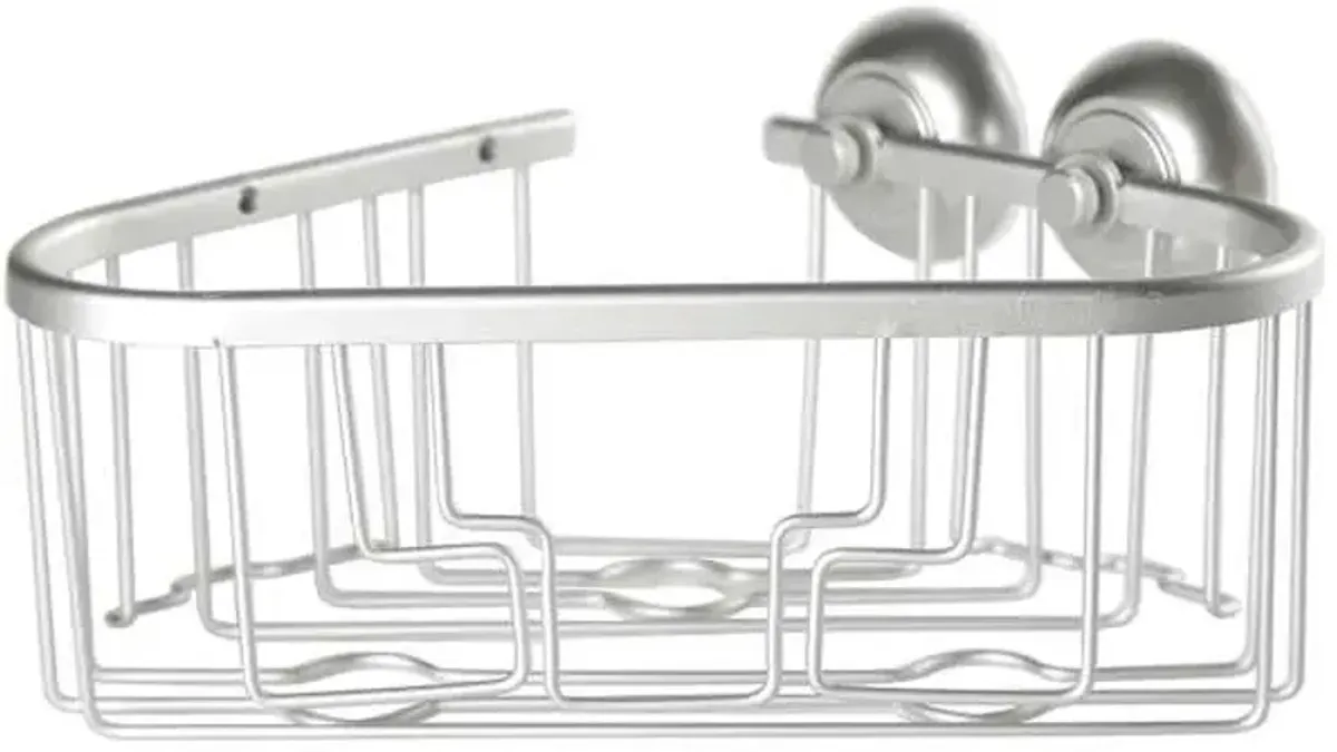 2-Hook Grey Aluminum Basket