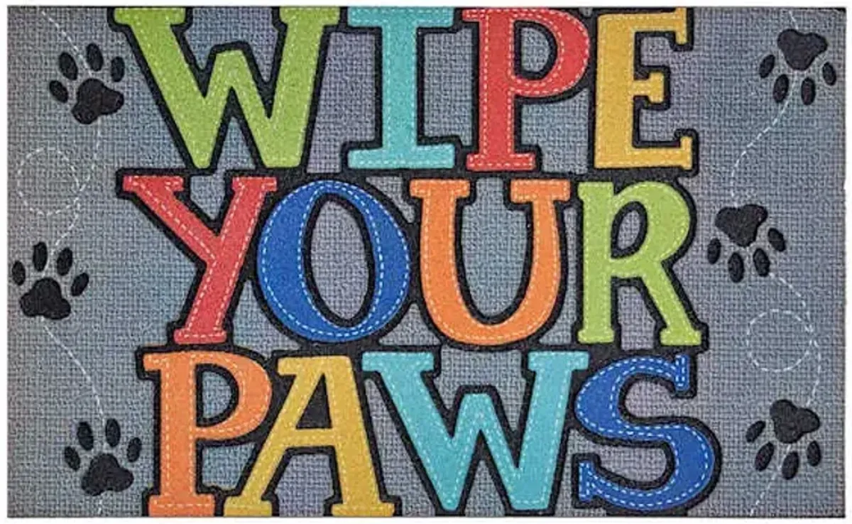 Wipe Your Paws Grey Doormat, 18x30