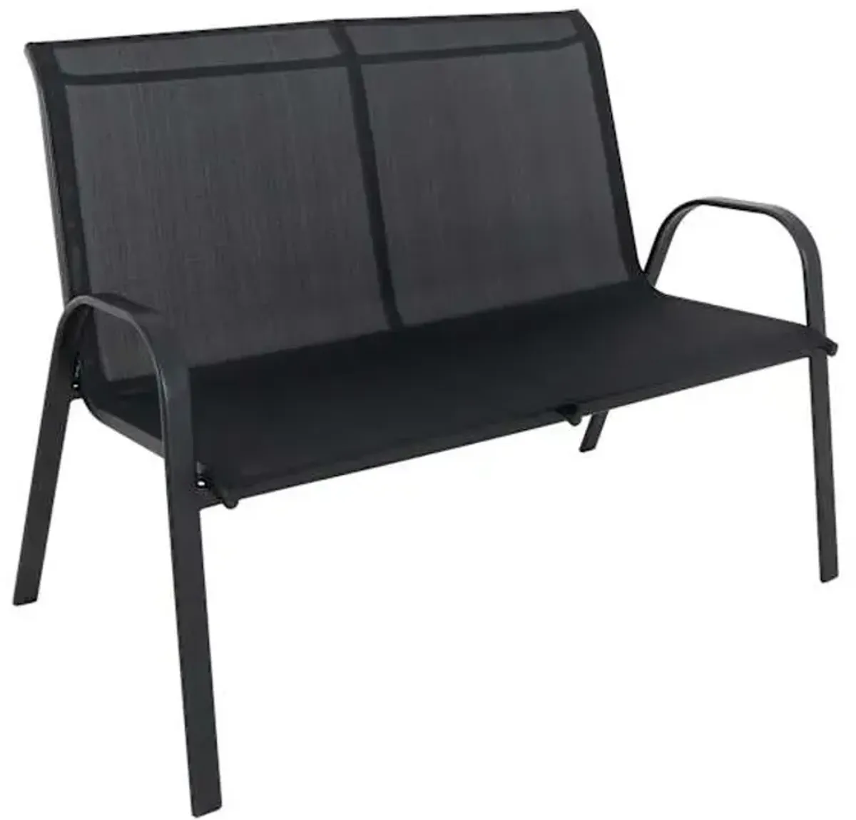 Stackable Black Sling Patio Settee