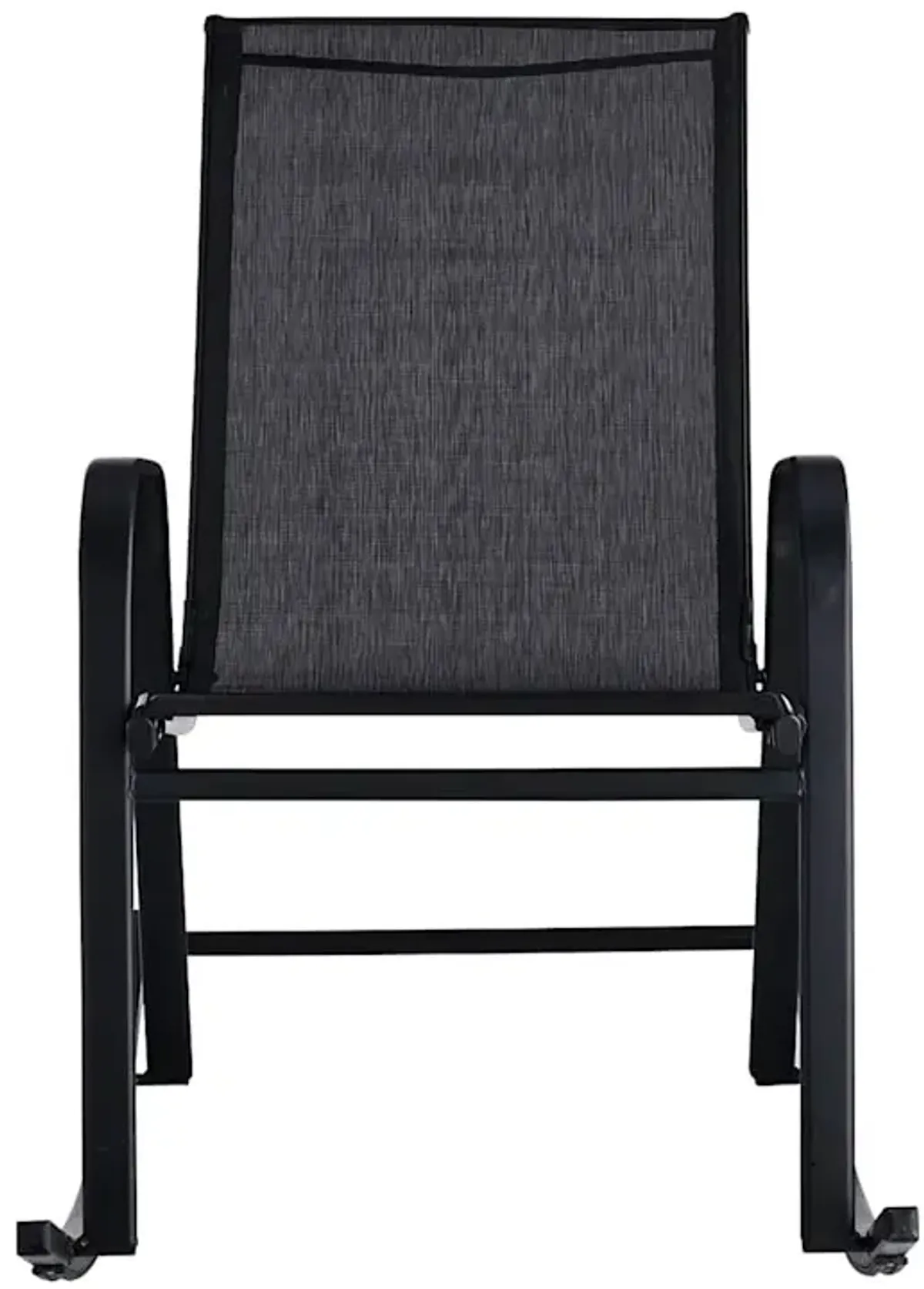 Stackable Sling Patio Rocking Chair, Black