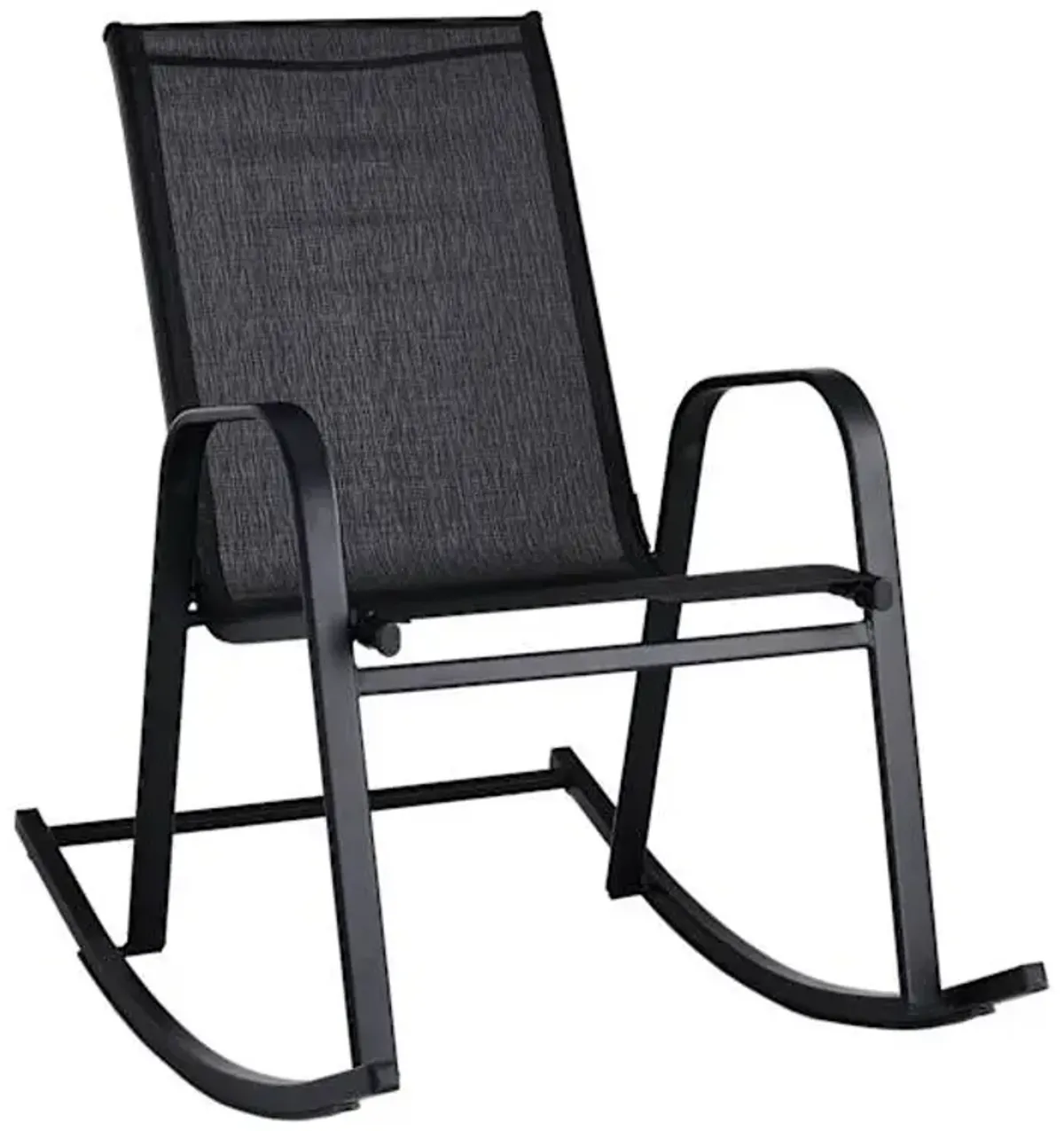 Stackable Sling Patio Rocking Chair, Black