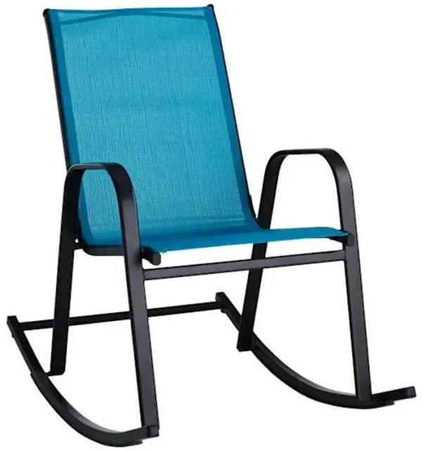 Sling Patio Rocking Chair, Turquoise