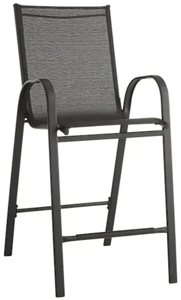 Stackable Sling Patio Barstool, Black