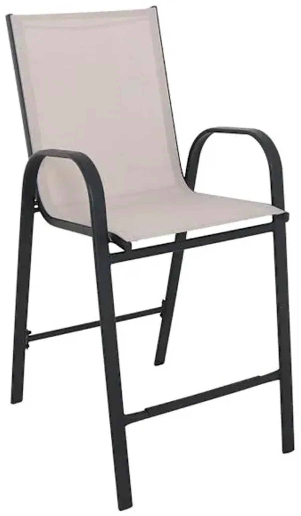 Stackable Sling Patio Barstool, Taupe