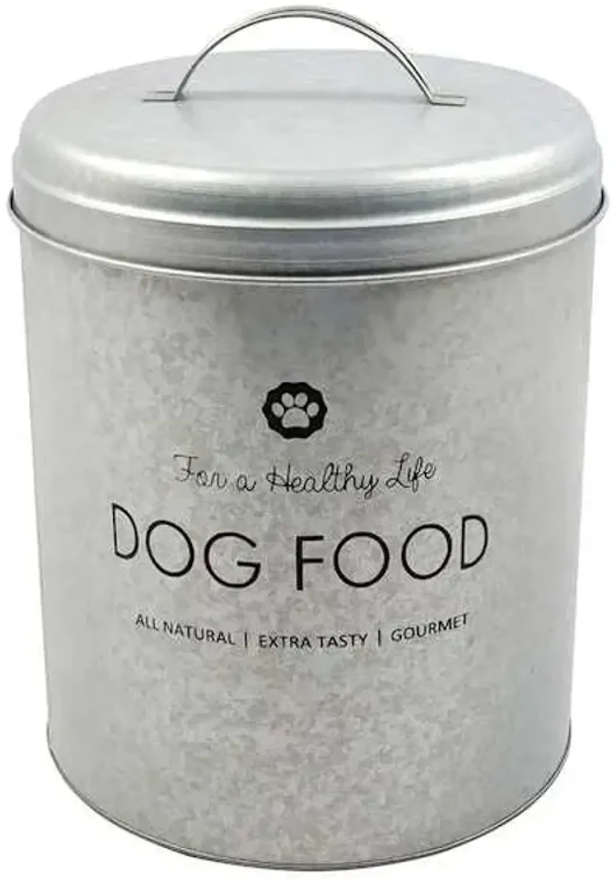 Buster Healthy Life Galvanized Metal Pet Food Canister, 17lb
