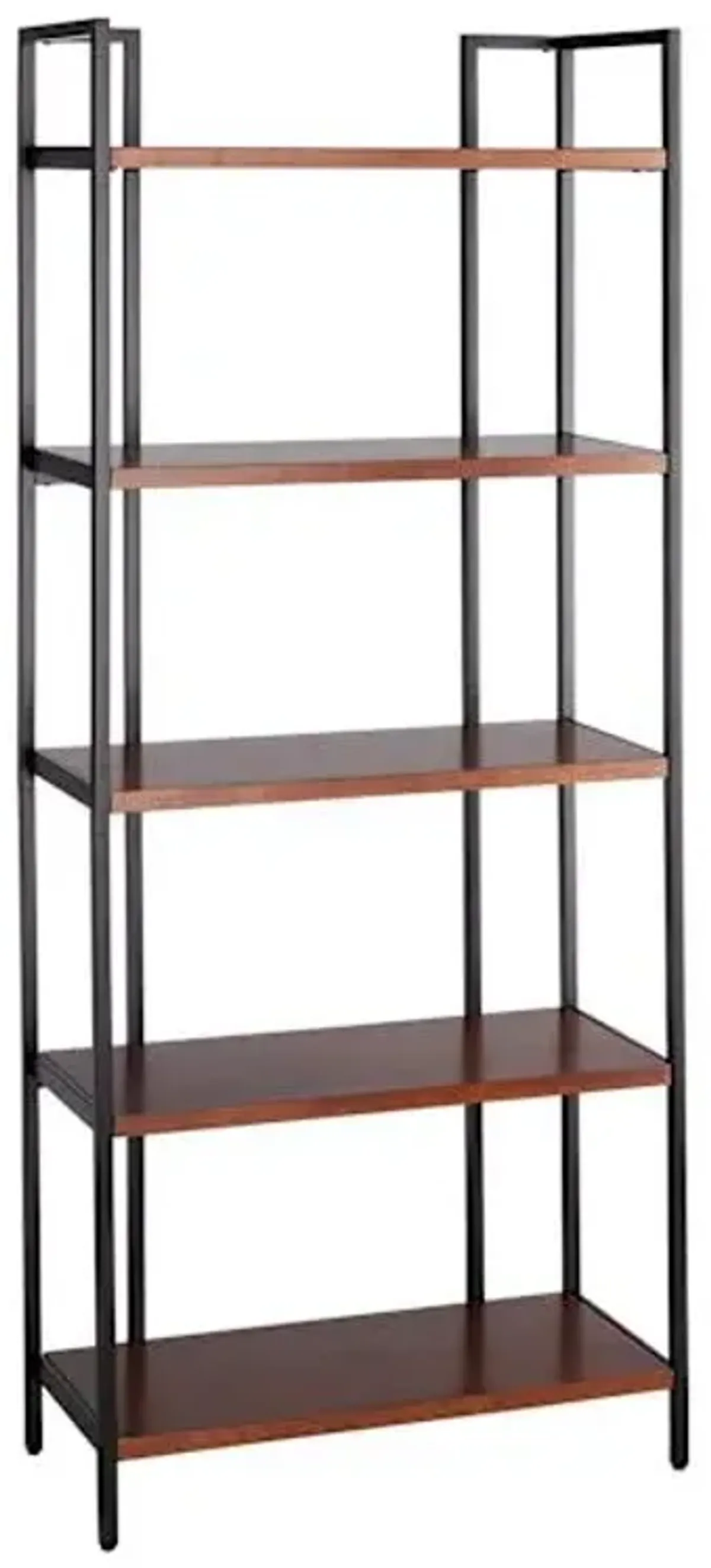 Parkview 5-Tier Metal & Wood Veneer Bookshelf