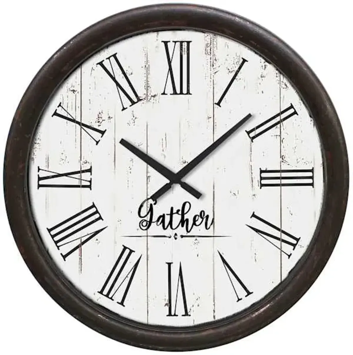Black Gather Round Wall Clock, 20"