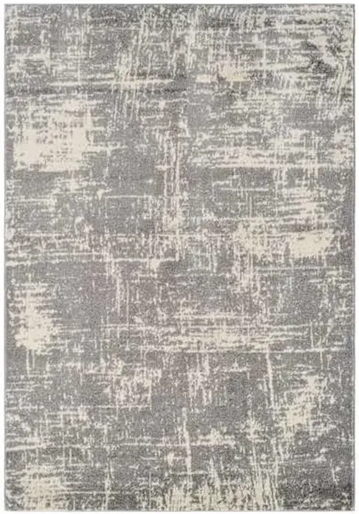 (D421) Grey & Ivory Modern Hatch Design Area Rug, 5x7