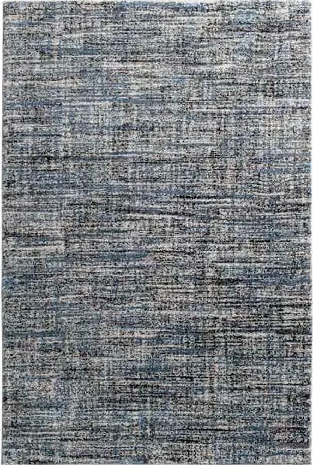 (A410) Strato Hatchure Blue Woven Shag Area Rug, 5x7.3
