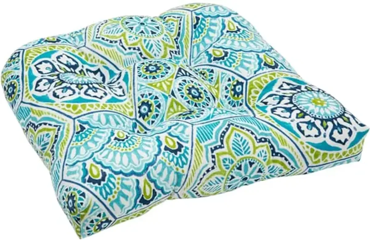 Calista Teal Outdoor Wicker Seat Cushion
