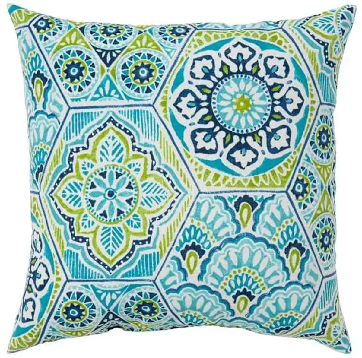 Calista Teal Oversized Square Outdoor Throw Pillow, 20"
