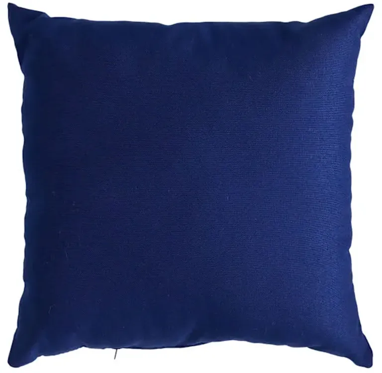 Navy Blue Canvas Square Outdoor Throw Pillow, 16"