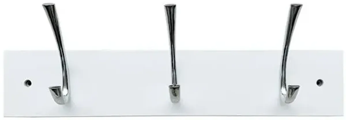 3-Hook Modern Wall Hanger, White