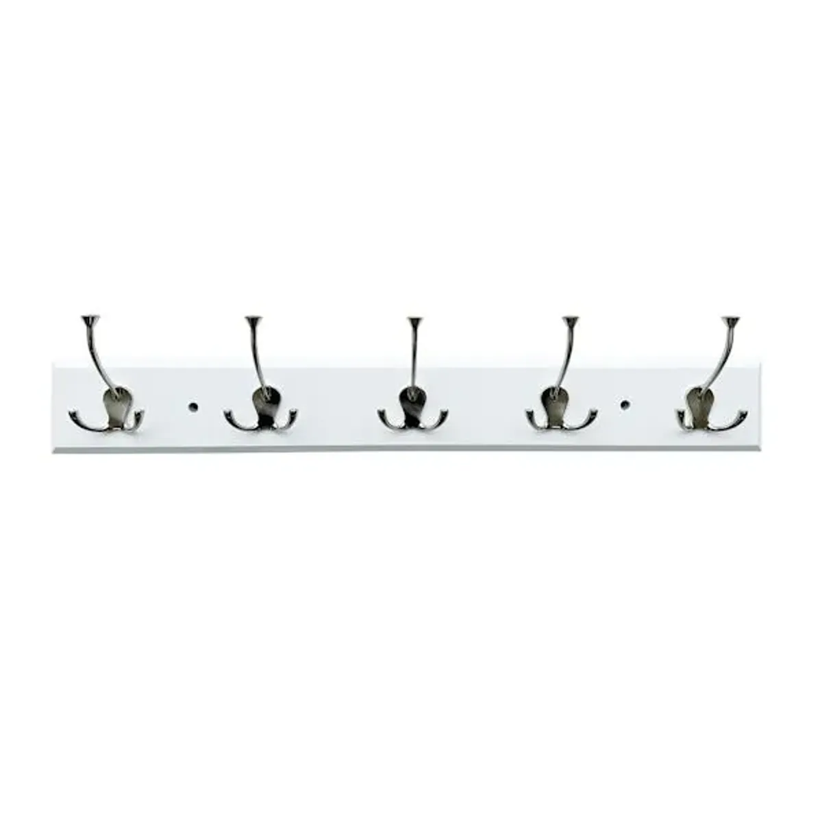 5-Hook White Triple Wall Hanger Coat Rack