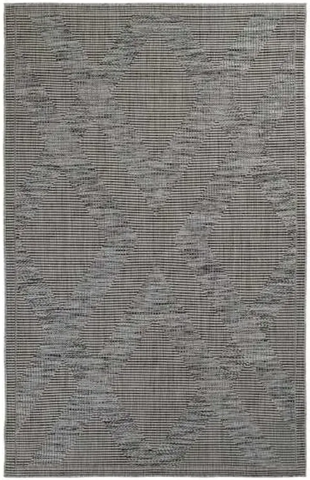 (E219) Grey Diamond Design Indoor & Outdoor Area Rug, 5x7
