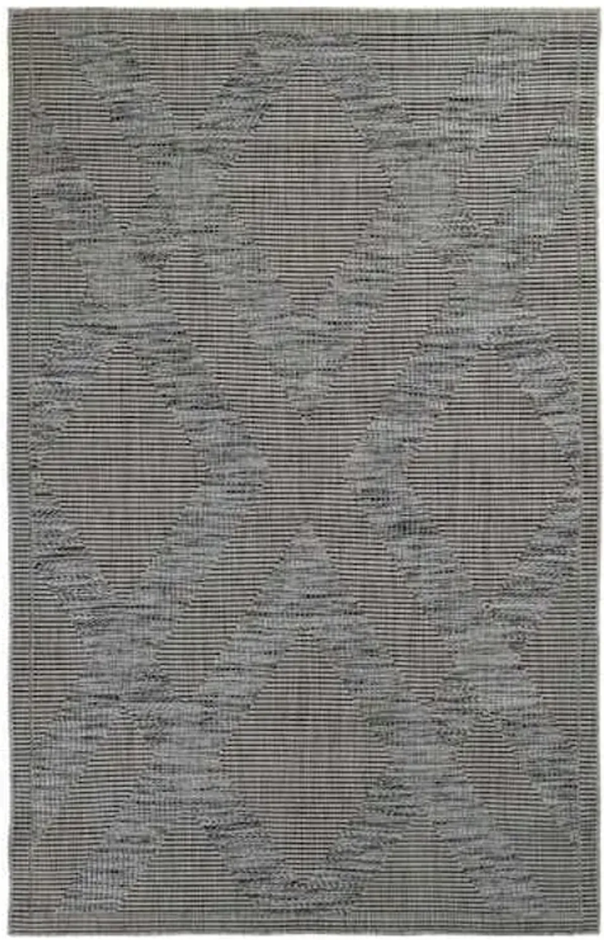 (E219) Grey Diamond Design Indoor & Outdoor Area Rug, 7x10