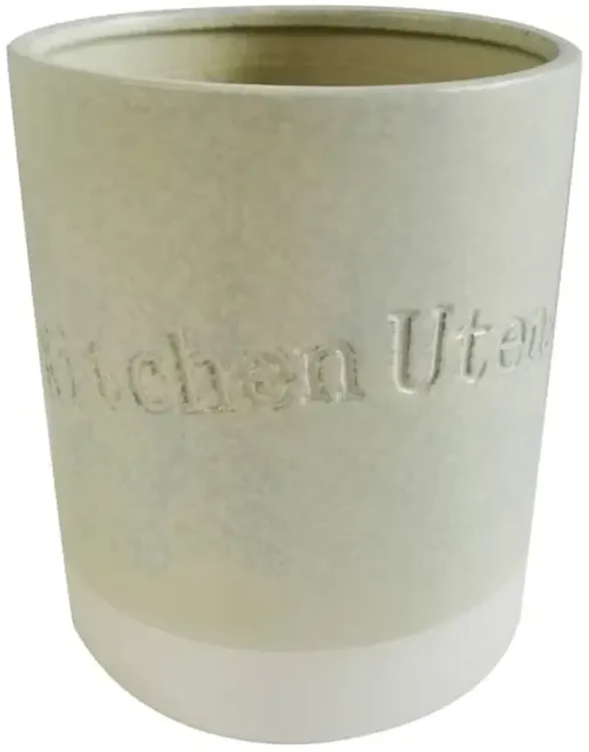 White Stoneware Utensil Holder, 6"